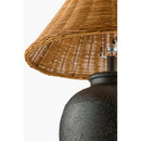 Modern European furniture - Brown Rattan Ceramic Table Lamp - www.oroatrade.com