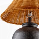 Modern European furniture - Brown Rattan Ceramic Table Lamp - www.oroatrade.com