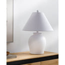 Modern European furniture - Ceramic White Linen Table Lamp - www.oroatrade.com