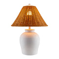 Modern European furniture - Brown Rattan Ceramic Table Lamp - www.oroatrade.com