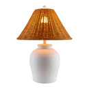 Modern European furniture - Brown Rattan Ceramic Table Lamp - www.oroatrade.com