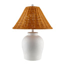 Modern European furniture - Brown Rattan Ceramic Table Lamp - www.oroatrade.com
