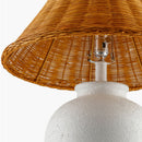 Modern European furniture - Brown Rattan Ceramic Table Lamp - www.oroatrade.com
