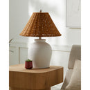 Modern European furniture - Brown Rattan Ceramic Table Lamp - www.oroatrade.com
