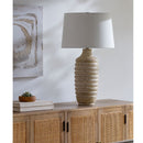 Modern European furniture - Brown Base Linen Table Lamp - www.oroatrade.com