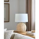 Contract furniture - Round Rattan Base Table Lamp - www.oroatrade.com