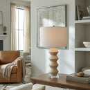 Modern European furniture -  Geometrical Base Linen Table Lamp - www.oroatrade.com