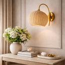 Contract furniture - Round Rattan Wall Lamp - www.oroatrade.com