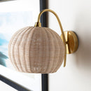 Contract furniture - Round Rattan Wall Lamp - www.oroatrade.com