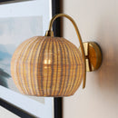 Contract furniture - Round Rattan Wall Lamp - www.oroatrade.com