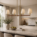 Contract furniture - Fabric Shade 4-Light Linear Chandelier - www.oroatrade.com