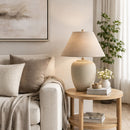 Contract furniture - Antiqued White Ceramic Table Lamp - www.oroatrade.com
