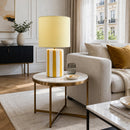 Modern European furniture - Striped Ceramic Linen Table Lamp - www.oroatrade.com