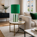 Modern European furniture - Striped Ceramic Linen Table Lamp - www.oroatrade.com