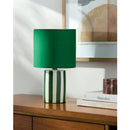 Modern European furniture - Striped Ceramic Linen Table Lamp - www.oroatrade.com