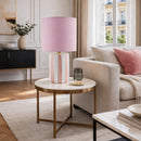 Modern European furniture - Striped Ceramic Linen Table Lamp - www.oroatrade.com