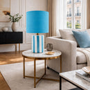 Modern European furniture - Striped Ceramic Linen Table Lamp - www.oroatrade.com
