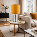 Modern European furniture - Striped Ceramic Linen Table Lamp - www.oroatrade.com