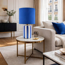 Modern European furniture - Striped Ceramic Linen Table Lamp - www.oroatrade.com