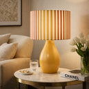 Modern European furniture - Striped Linen Ceramic Table Lamp - www.oroatrade.com