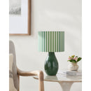 Modern European furniture - Striped Linen Ceramic Table Lamp - www.oroatrade.com