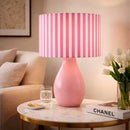 Modern European furniture - Striped Linen Ceramic Table Lamp - www.oroatrade.com