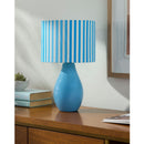 Modern European furniture - Striped Linen Ceramic Table Lamp - www.oroatrade.com