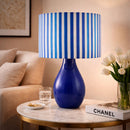 Modern European furniture - Striped Linen Ceramic Table Lamp - www.oroatrade.com