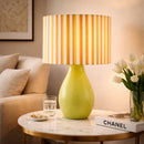 Modern European furniture - Striped Linen Ceramic Table Lamp - www.oroatrade.com