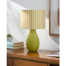 Modern European furniture - Striped Linen Ceramic Table Lamp - www.oroatrade.com