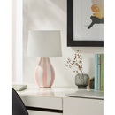 Modern European furniture - Hand-painted Striped Ceramic Table Lamp - www.oroatrade.com
