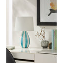 Modern European furniture - Hand-painted Striped Ceramic Table Lamp - www.oroatrade.com