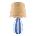Modern European furniture - Striped Ceramic Seagrass Table Lamp - www.oroatrade.com