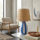 Modern European furniture - Striped Ceramic Seagrass Table Lamp - www.oroatrade.com