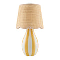 Modern European furniture - Striped Ceramic Seagrass Table Lamp - www.oroatrade.com