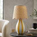 Modern European furniture - Striped Ceramic Seagrass Table Lamp - www.oroatrade.com