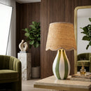 Modern European furniture - Striped Ceramic Seagrass Table Lamp - www.oroatrade.com