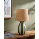 Modern European furniture - Striped Ceramic Seagrass Table Lamp - www.oroatrade.com