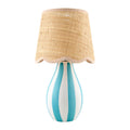 Modern European furniture - Striped Ceramic Seagrass Table Lamp - www.oroatrade.com