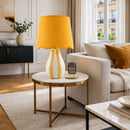 Modern European furniture - Striped Ceramic Seagrass Table Lamp - www.oroatrade.com