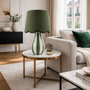 Modern European furniture - Striped Ceramic Seagrass Table Lamp - www.oroatrade.com