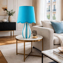 Modern European furniture - Striped Ceramic Seagrass Table Lamp - www.oroatrade.com