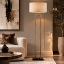 Contract furniture - White Linen Accent Floor Lamp - www.oroatrade.com