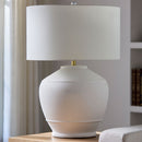 Contract furniture - Glazed White Ceramic Table Lamp - www.oroatrade.com