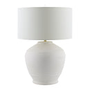 Contract furniture - Glazed White Ceramic Table Lamp - www.oroatrade.com