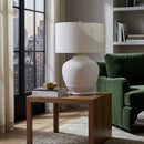 Contract furniture - Glazed White Ceramic Table Lamp - www.oroatrade.com