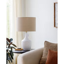 Contract furniture - White Ceramic Accent Table Lamp - www.oroatrade.com
