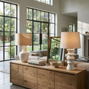 Contract furniture - White Ceramic Sculpted Table Lamp - www.oroatrade.com