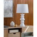 Contract furniture - White Ceramic Sculpted Table Lamp - www.oroatrade.com
