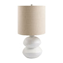 Contract furniture - White Sculptured Ceramic Table Lamp - www.oroatrade.com